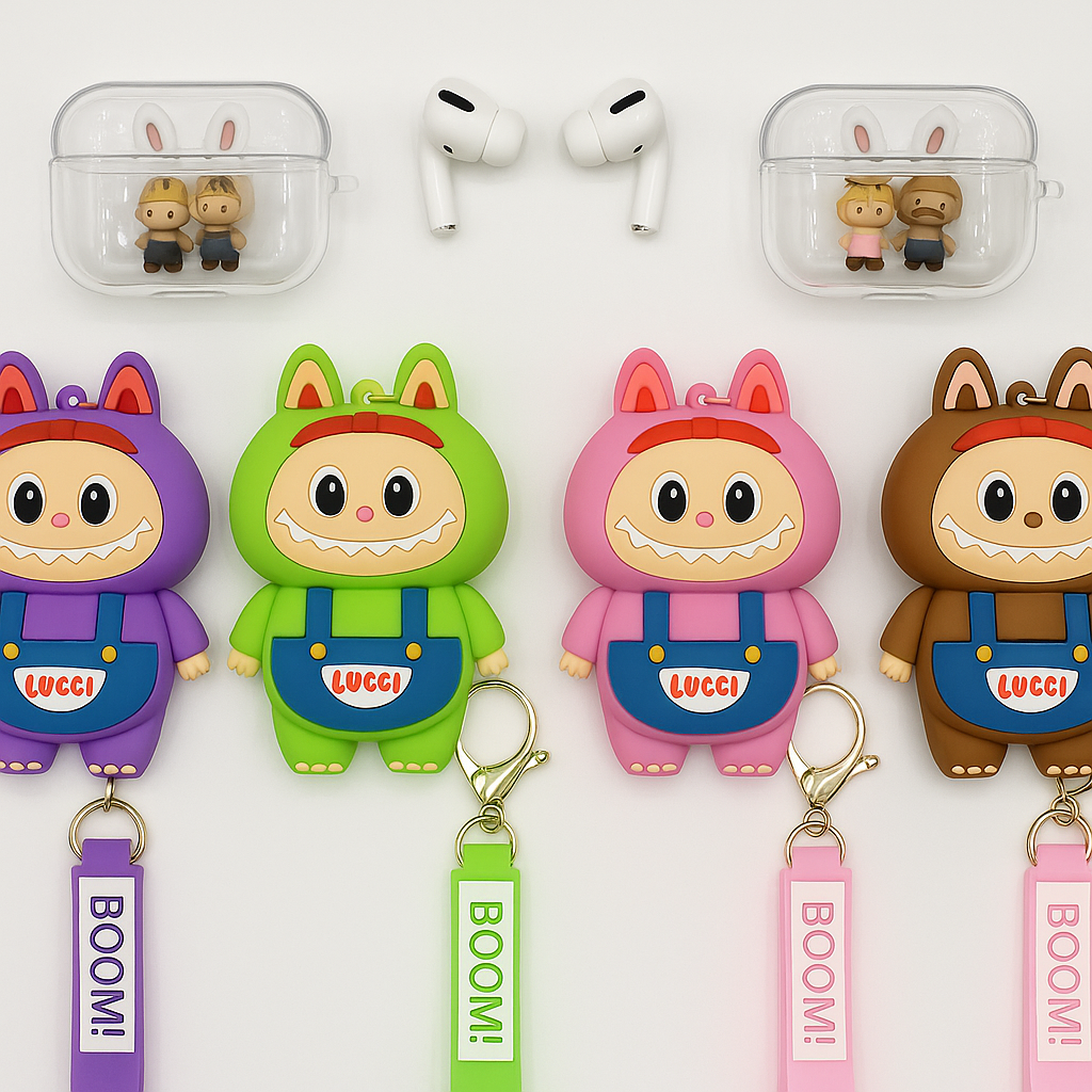Labubu Air Pods Case with Keychain Strap